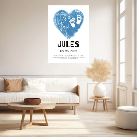 Affiche Naissance Personnalisé Garçon