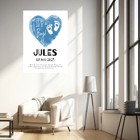 Affiche Naissance Personnalisé Garçon