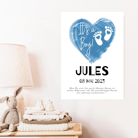Affiche Naissance Personnalisé Garçon