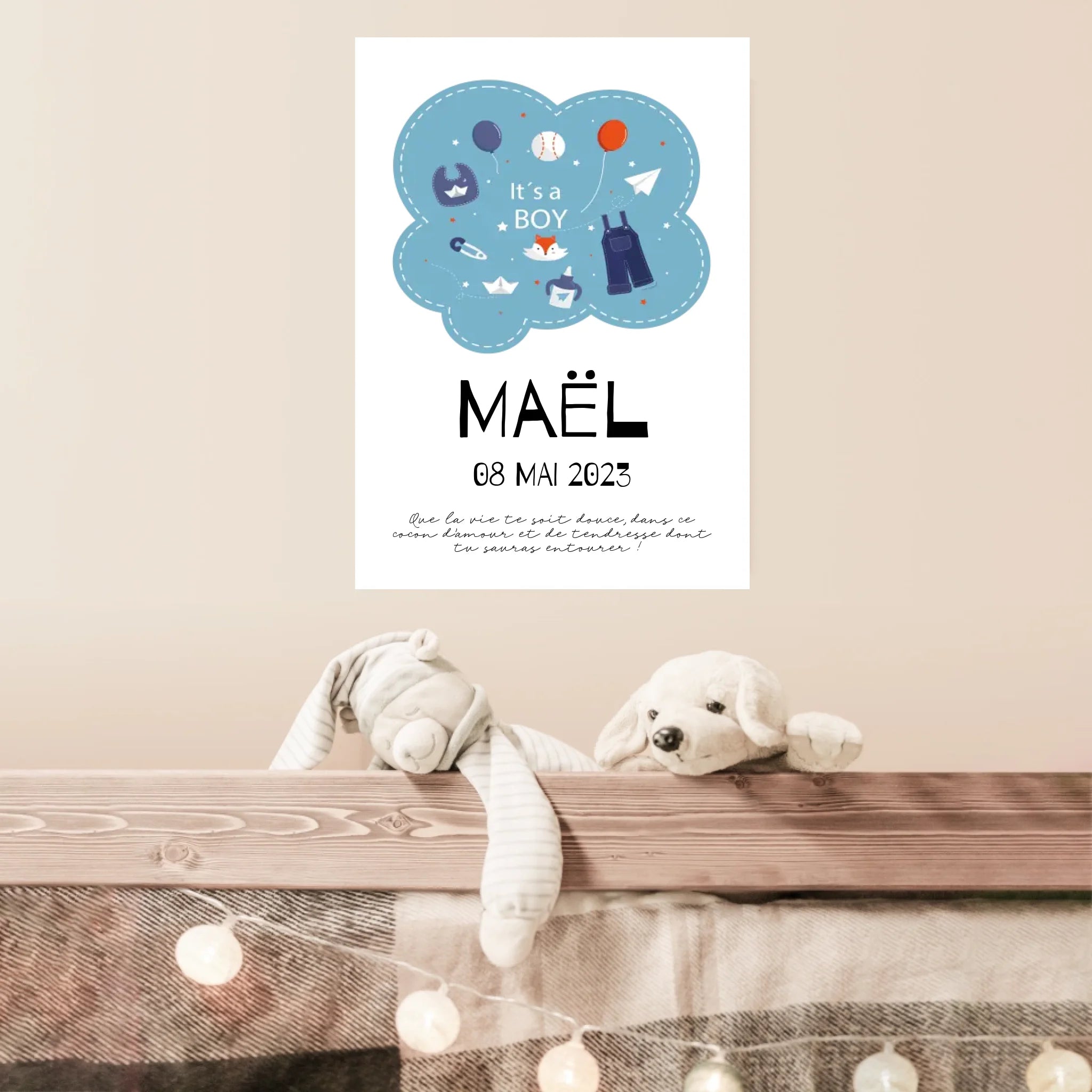 Affiche Naissance Personnalisé Boy