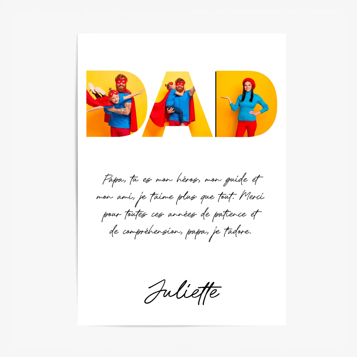 Tableau Famille Personnalisable Photo Dad