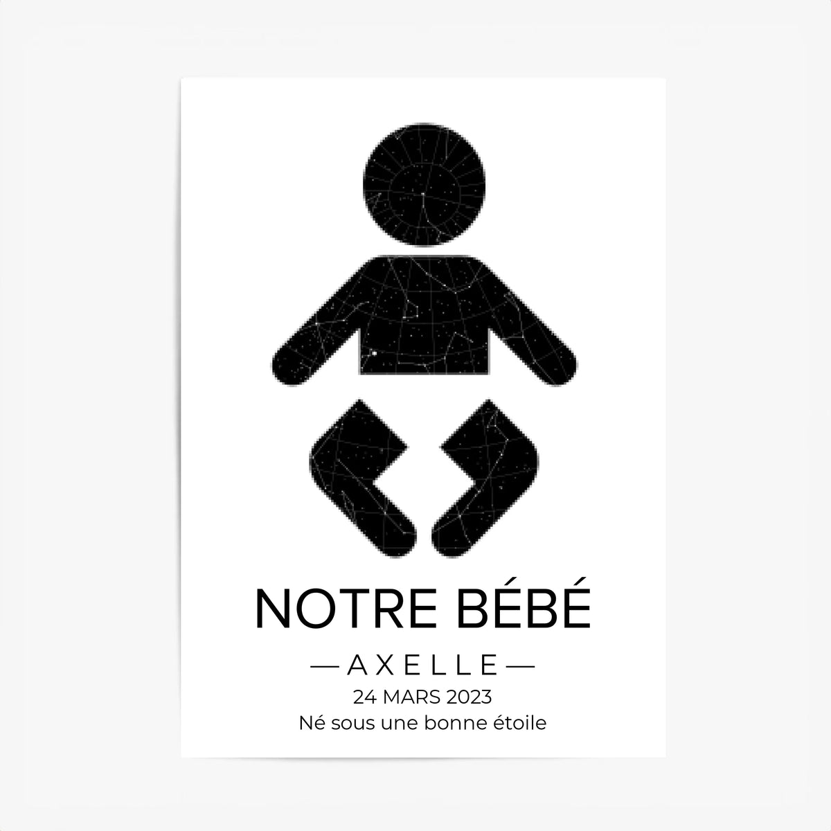 Tableau carte du ciel personnalisé naissance
