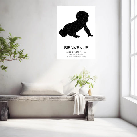 Tableau carte du ciel personnalisé bébé