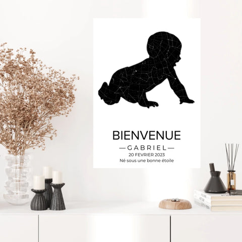 Tableau carte du ciel personnalisé bébé