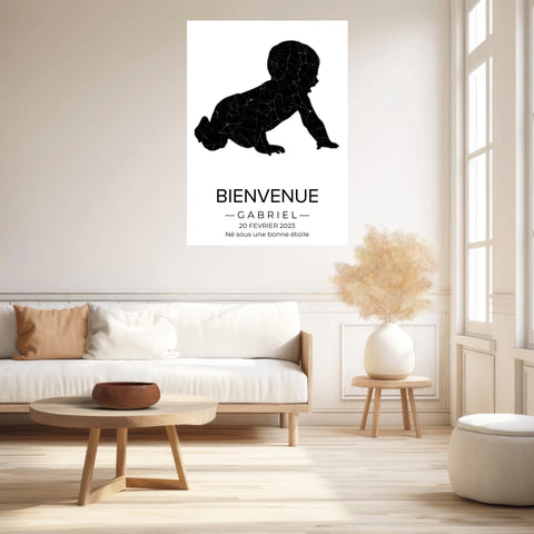 Tableau carte du ciel personnalisé bébé