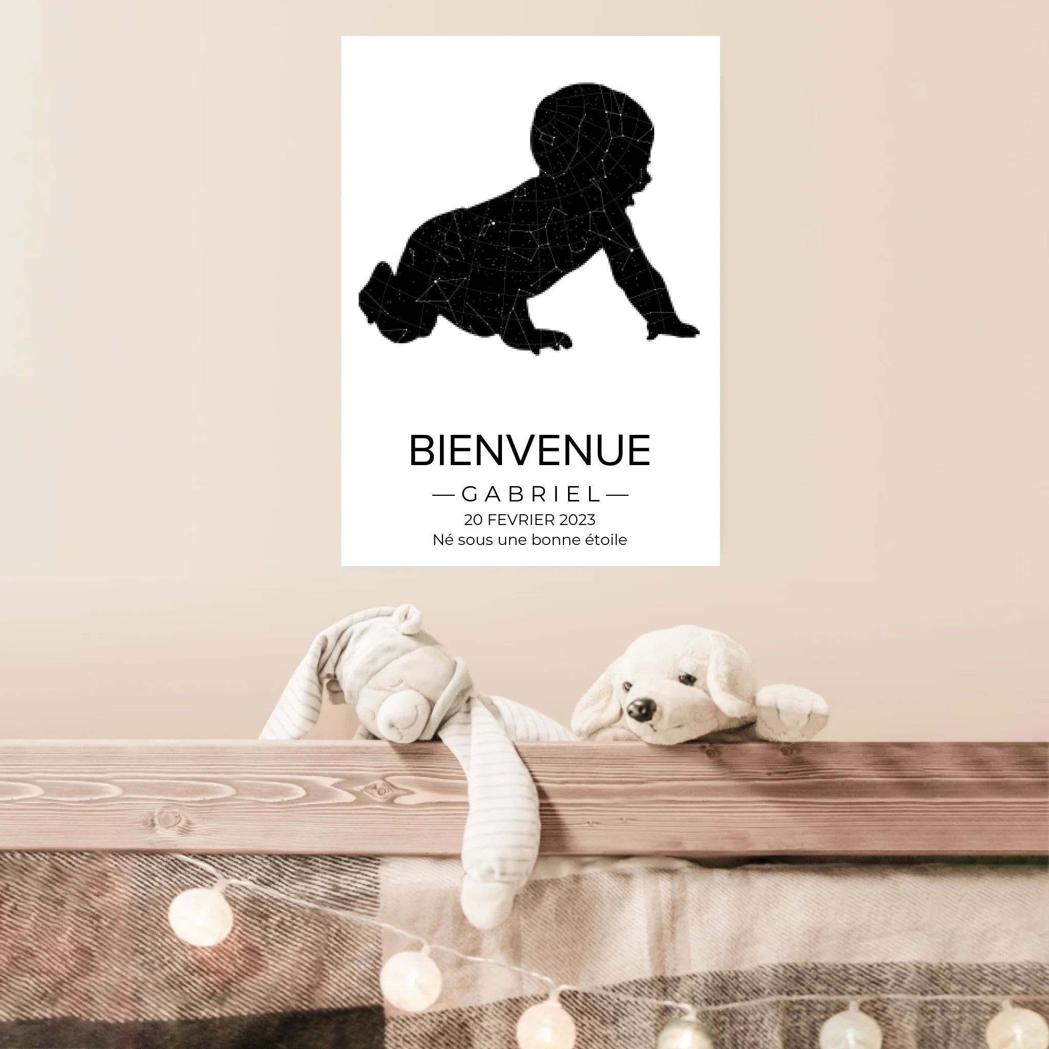 Tableau carte du ciel personnalisé bébé