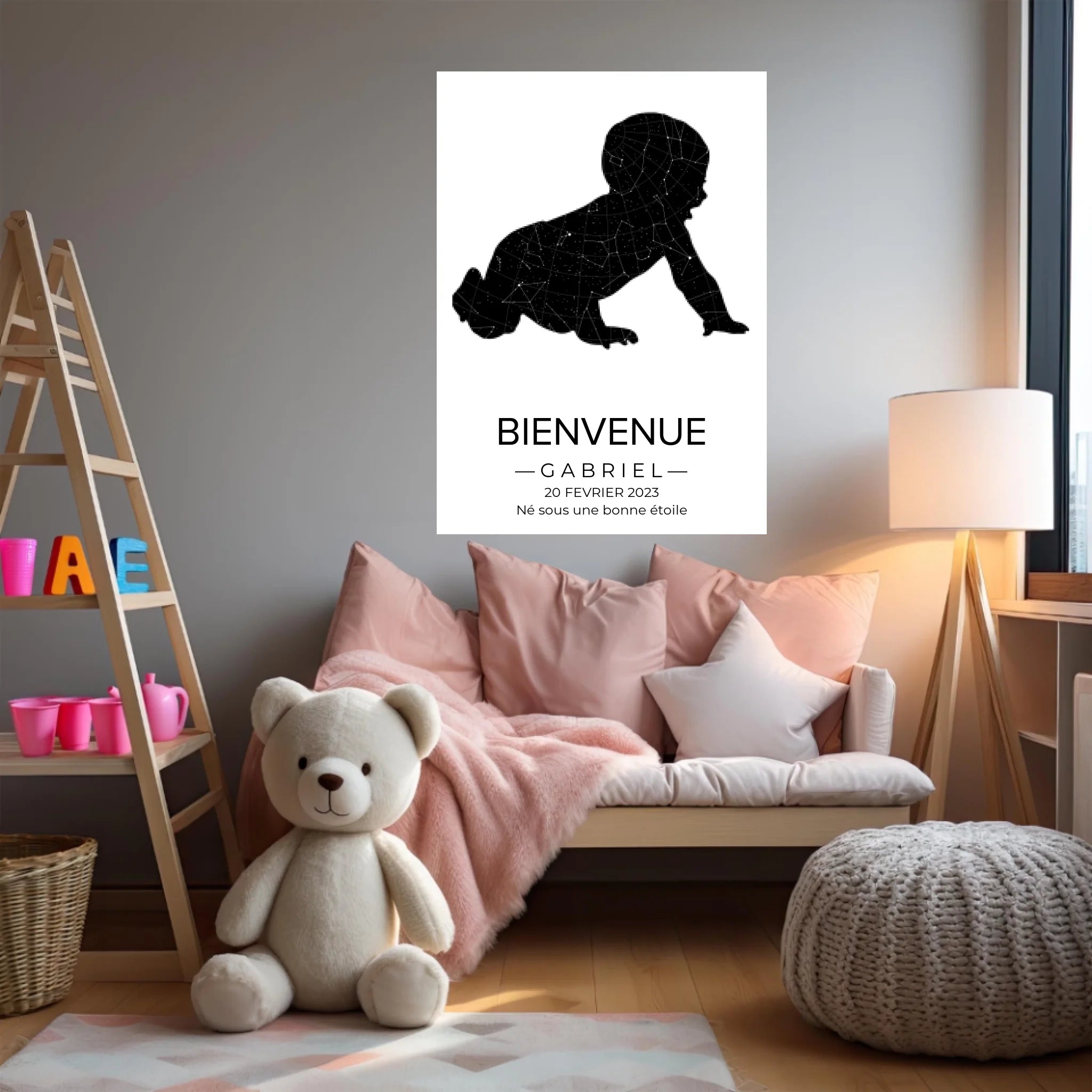 Tableau carte du ciel personnalisé bébé