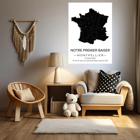 Tableau carte du ciel personnalisé France