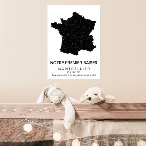 Tableau carte du ciel personnalisé France