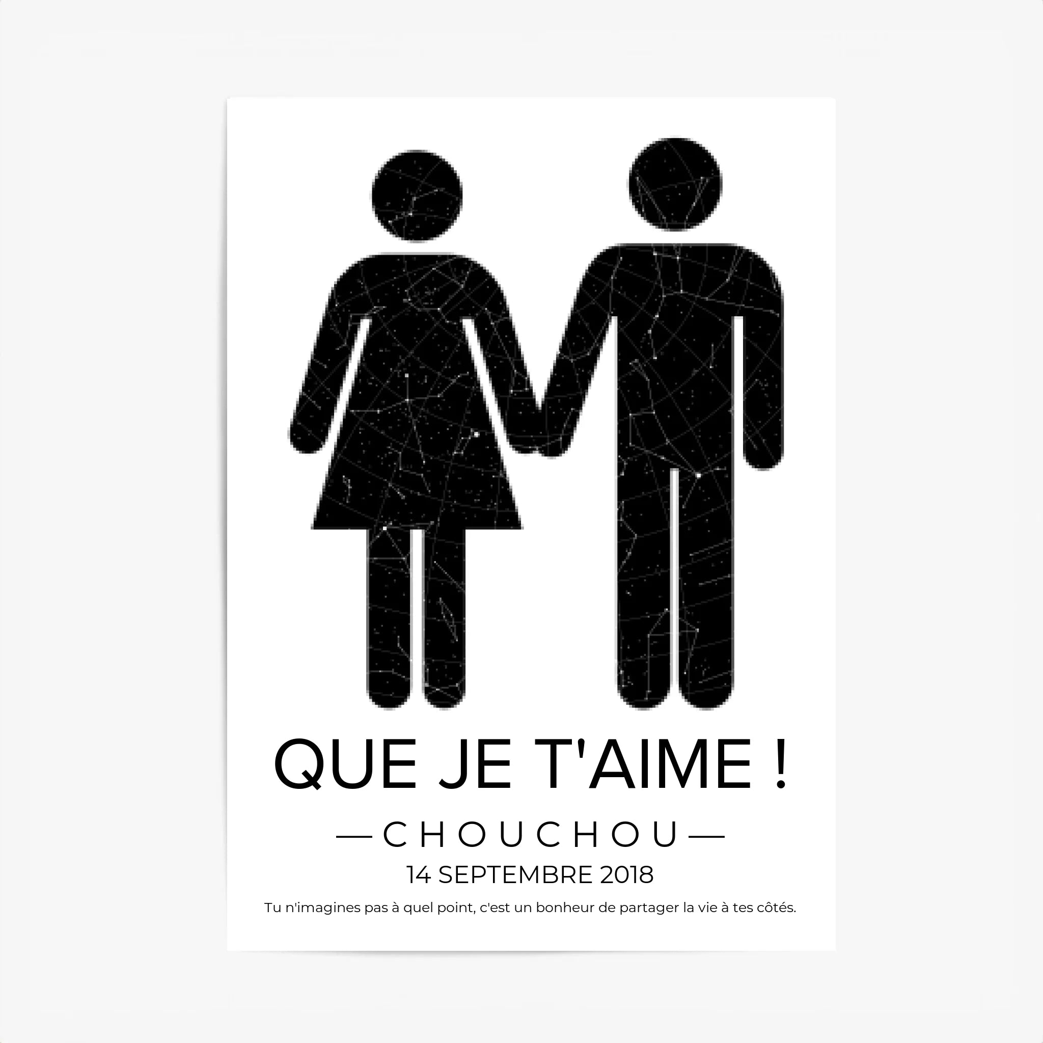 Tableau carte du ciel personnalisé mariage