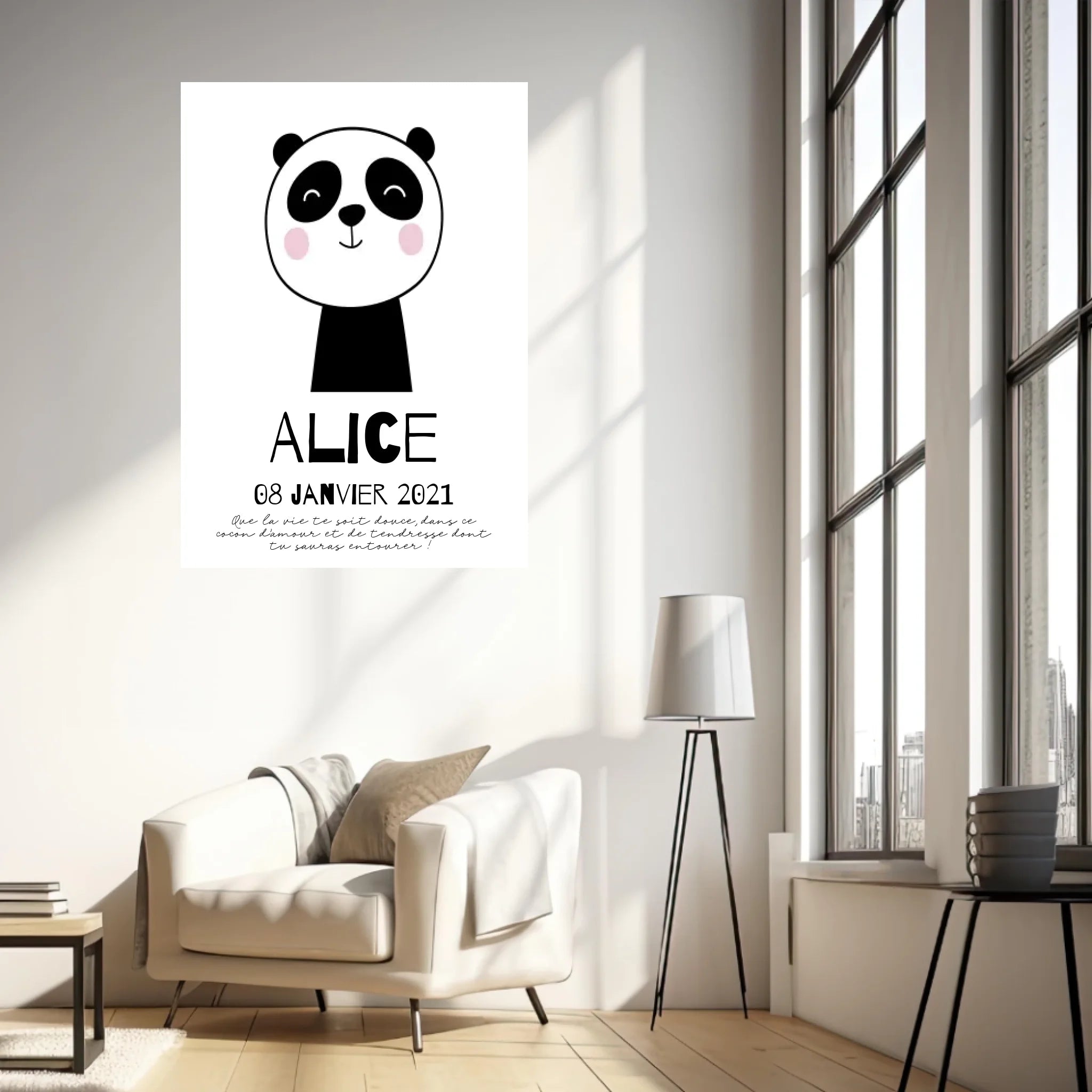 Tableau Naissance Personnalisé Panda