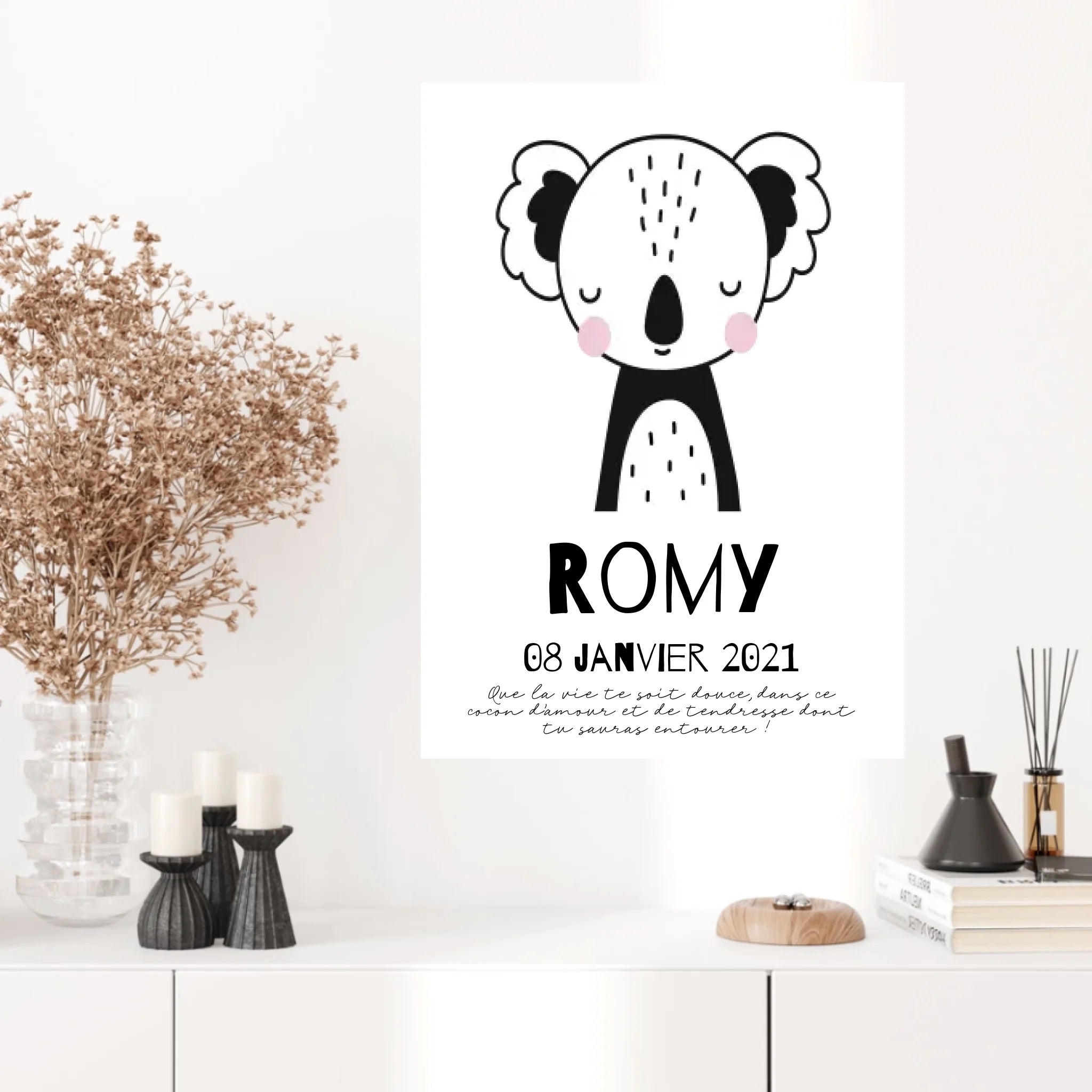 Tableau Naissance Personnalisé Koala