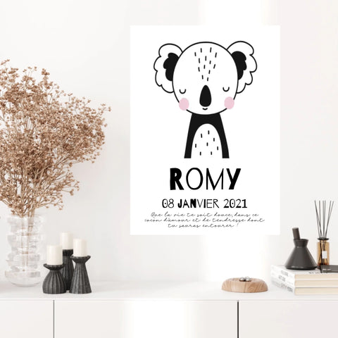 Tableau Naissance Personnalisé Koala