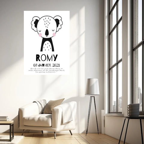 Tableau Naissance Personnalisé Koala