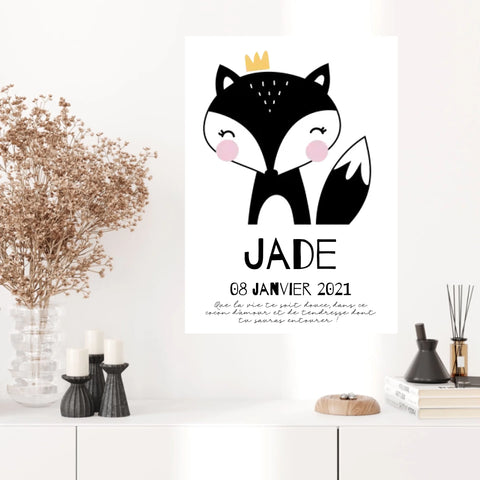 Tableau Naissance Personnalisé Renard