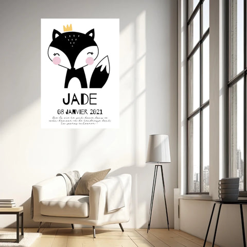 Tableau Naissance Personnalisé Renard