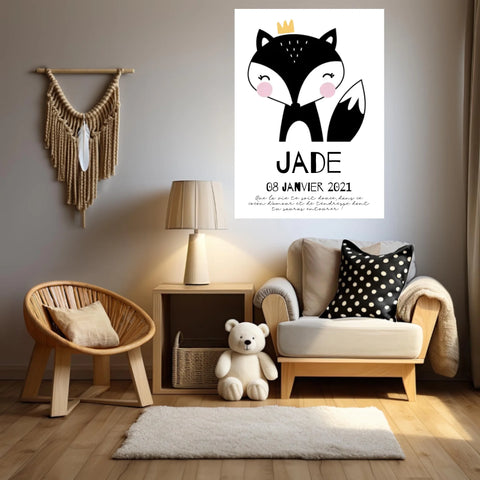 Tableau Naissance Personnalisé Renard