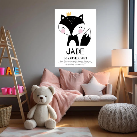 Tableau Naissance Personnalisé Renard
