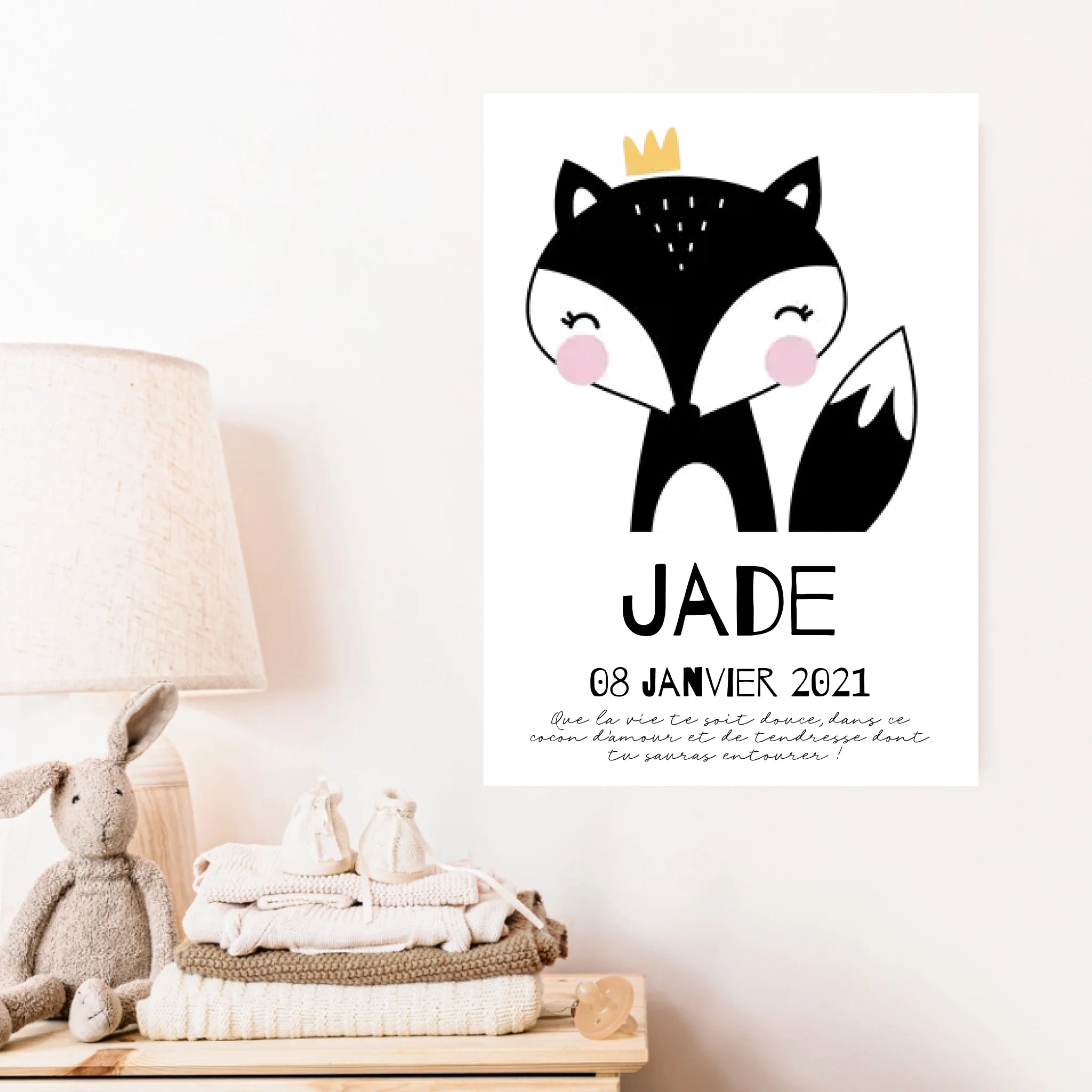 Tableau Naissance Personnalisé Renard