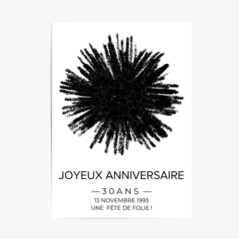 Tableau carte du ciel personnalisé feu d'artifice