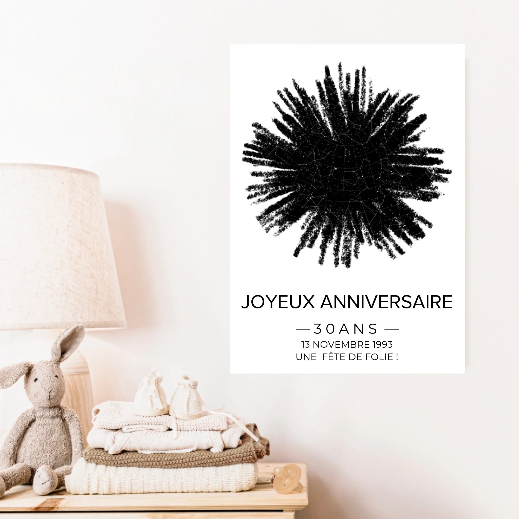 Tableau carte du ciel personnalisé feu d'artifice