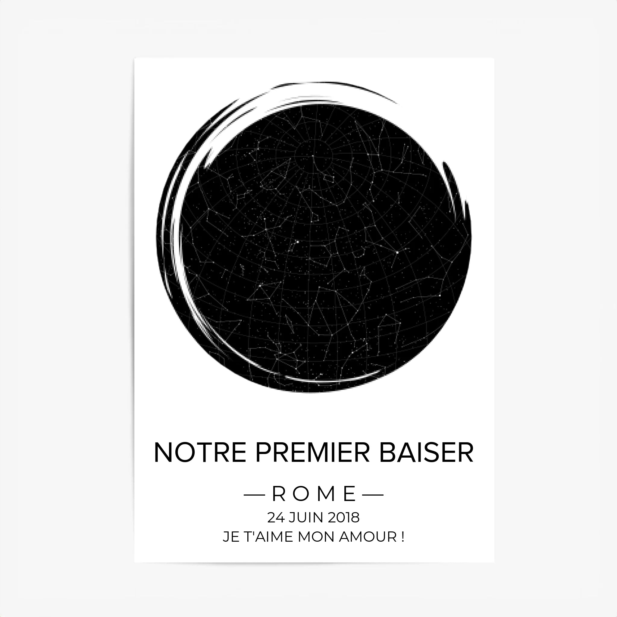 Tableau carte du ciel personnalisé brush