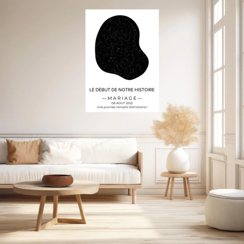 Tableau carte du ciel personnalisé déco scandinave