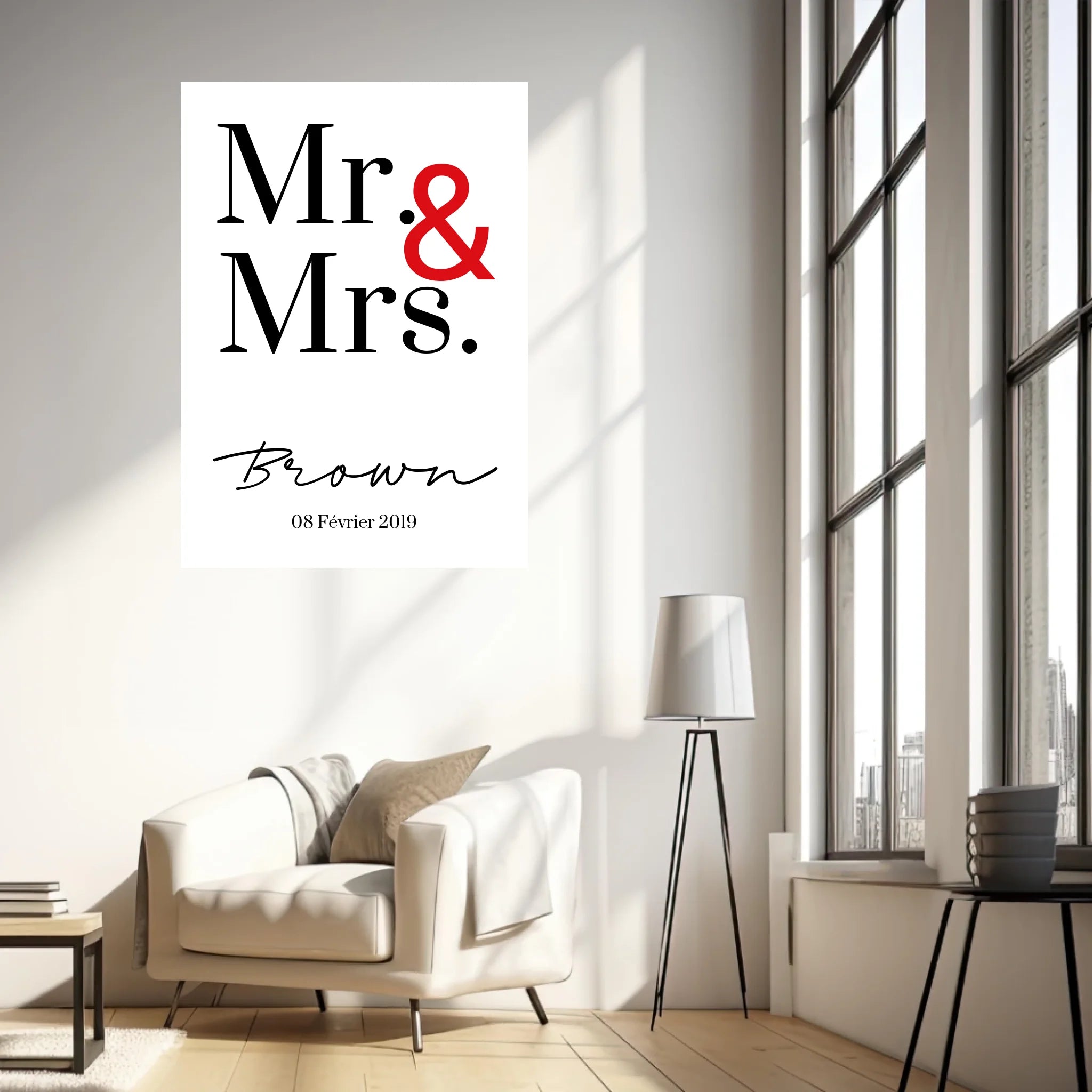Tableau Couple Personnalisé Mr and Mrs