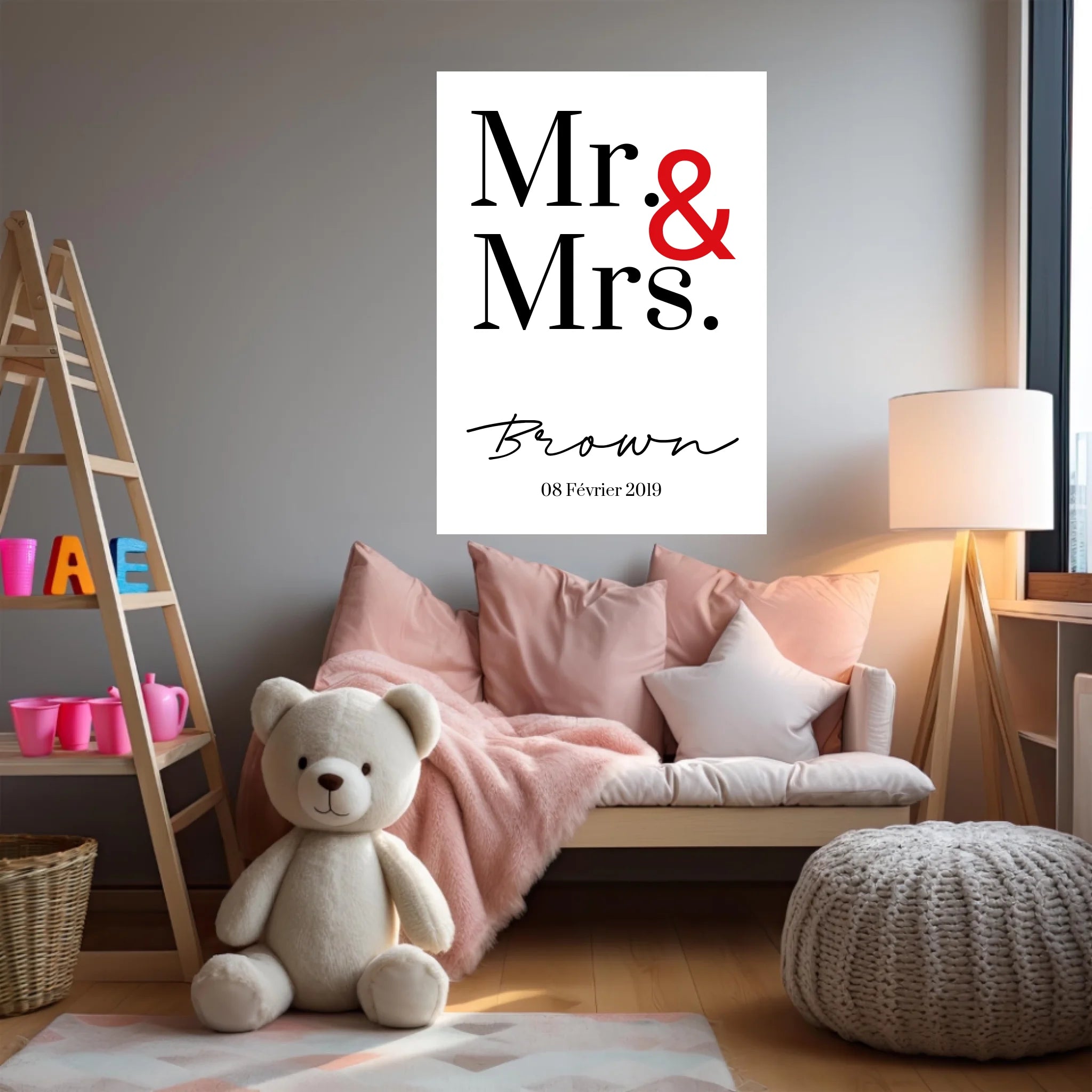 Tableau Couple Personnalisé Mr and Mrs