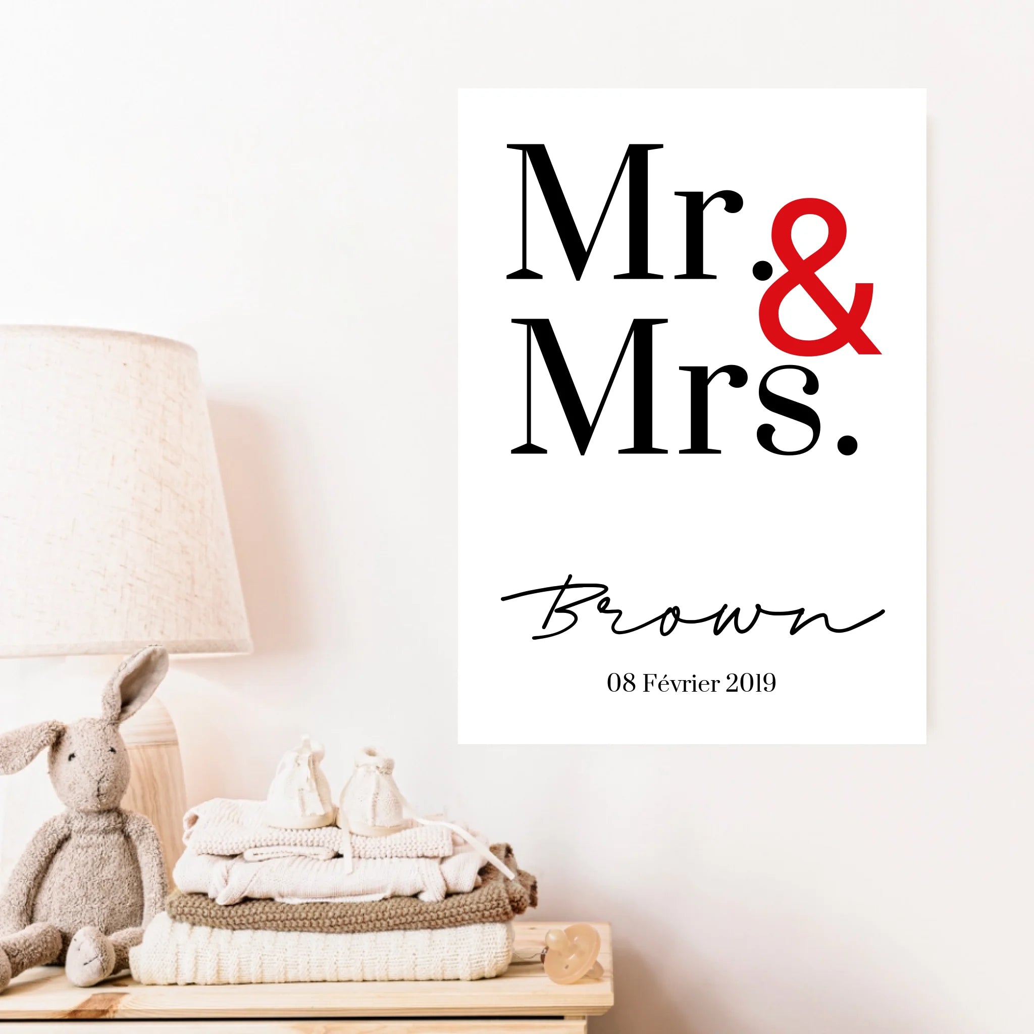 Tableau Couple Personnalisé Mr and Mrs