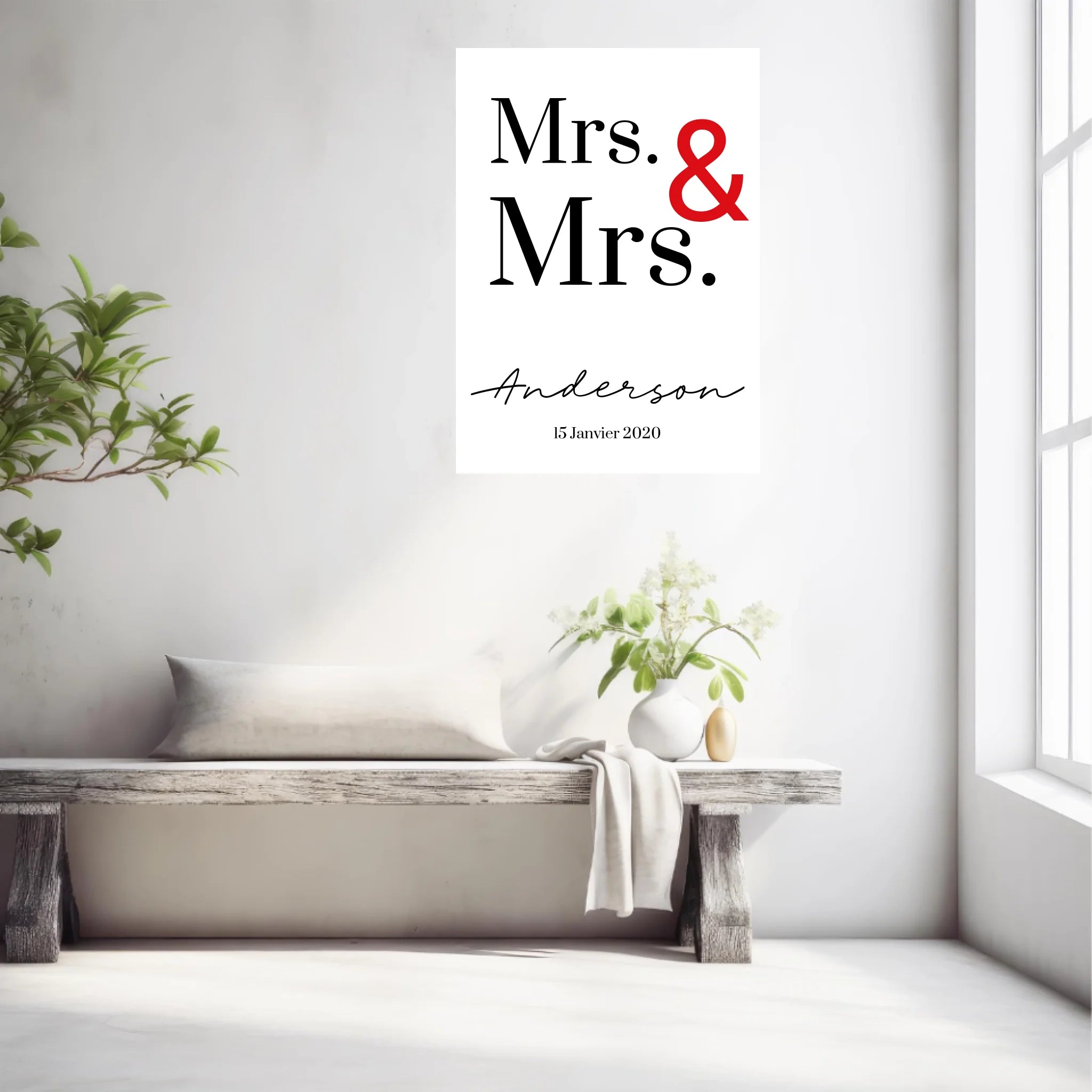 Tableau Couple Personnalisé Mrs and Mrs
