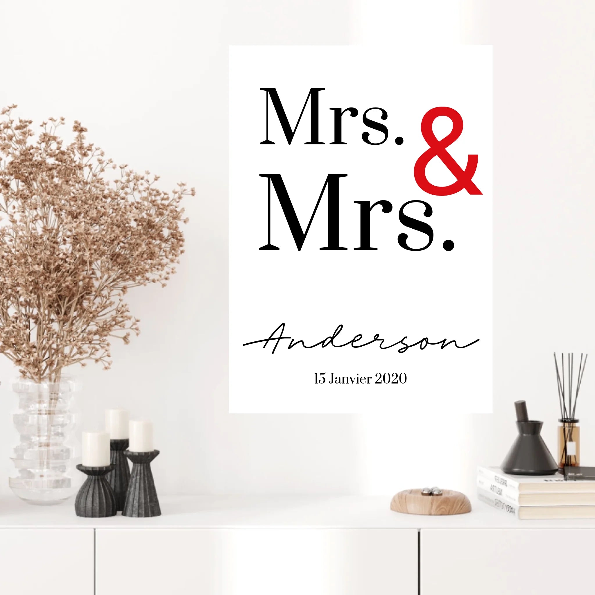 Tableau Couple Personnalisé Mrs and Mrs