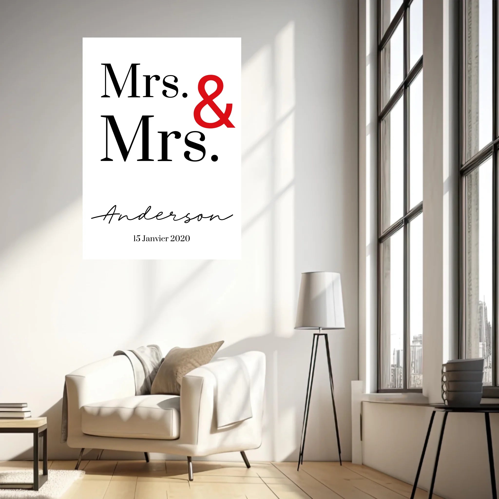 Tableau Couple Personnalisé Mrs and Mrs