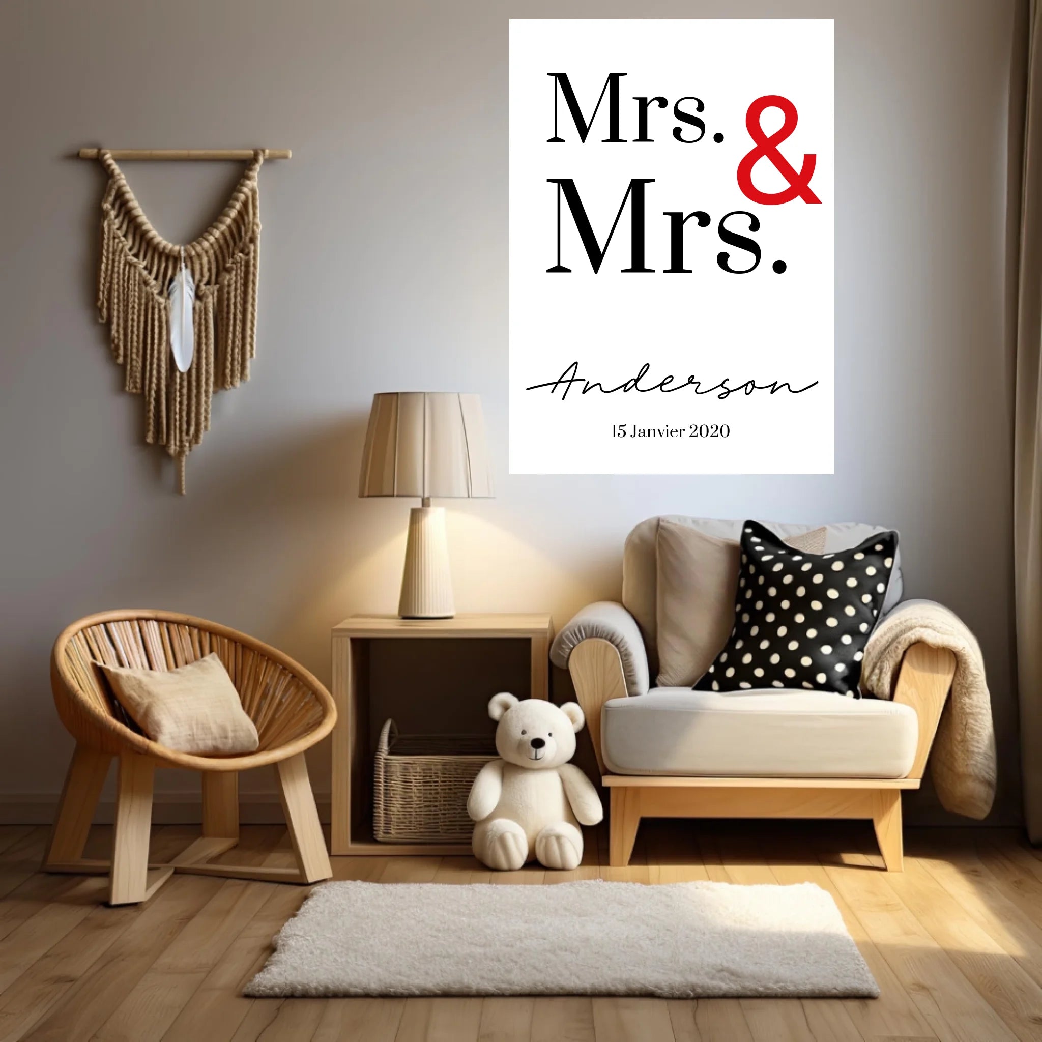 Tableau Couple Personnalisé Mrs and Mrs