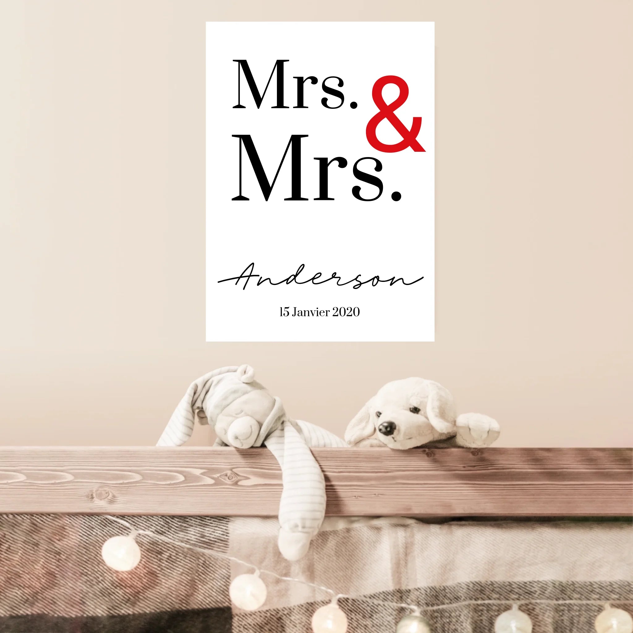 Tableau Couple Personnalisé Mrs and Mrs