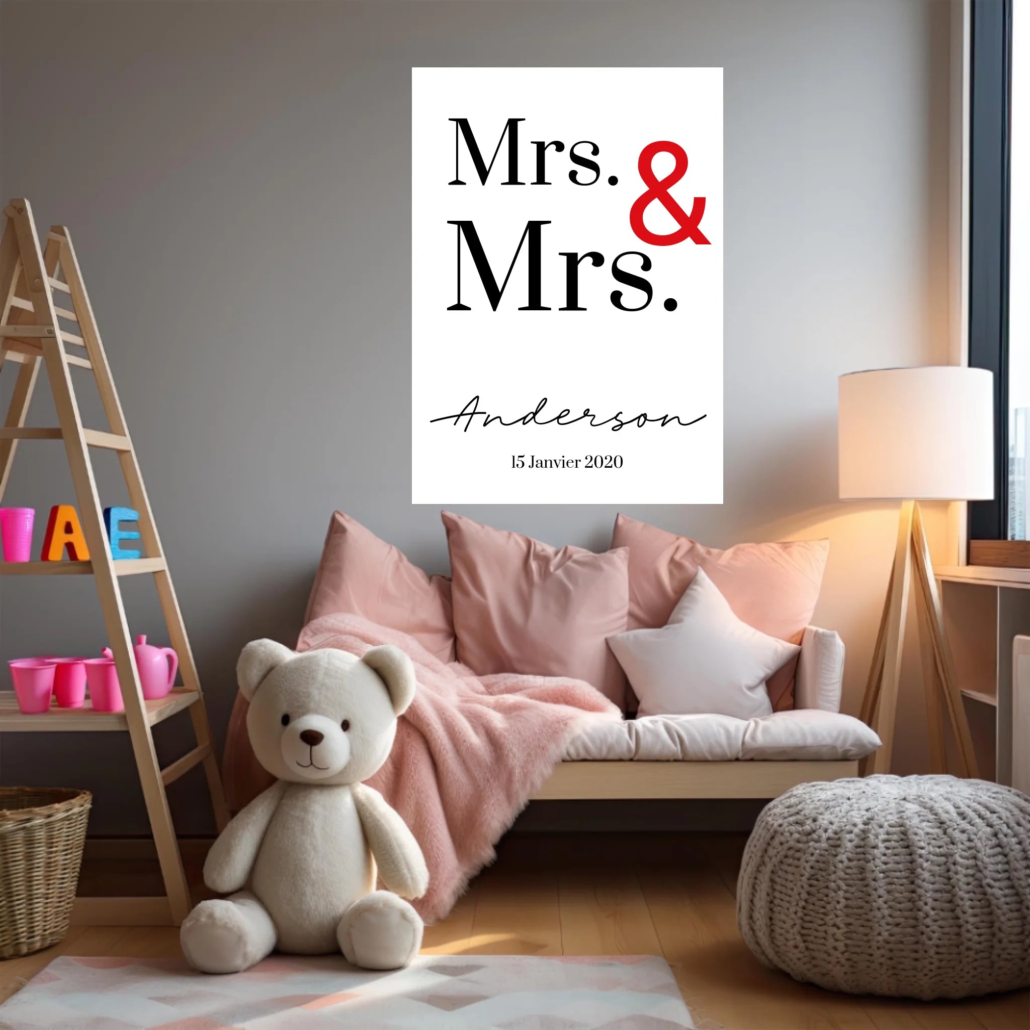 Tableau Couple Personnalisé Mrs and Mrs