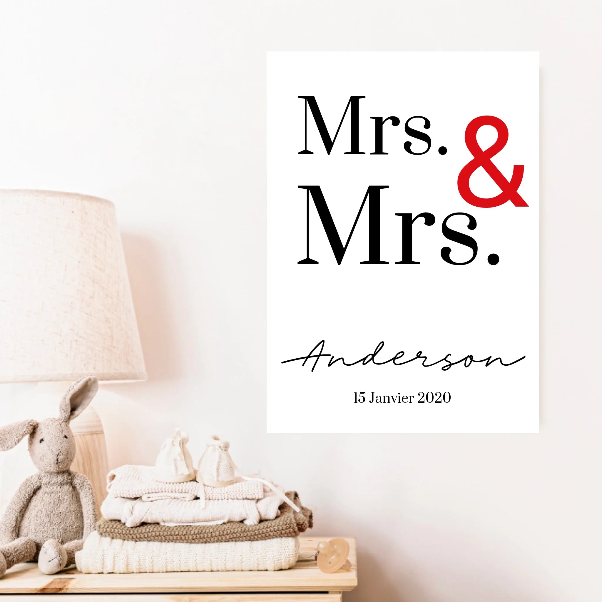 Tableau Couple Personnalisé Mrs and Mrs