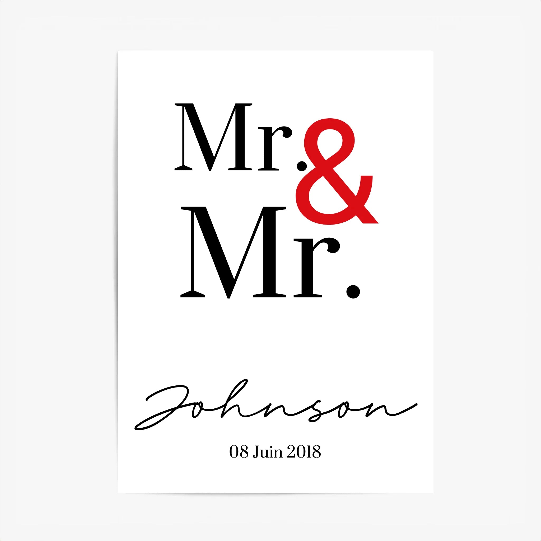 Tableau Couple Personnalisé Mr and Mr