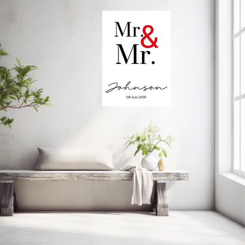 Tableau Couple Personnalisé Mr and Mr