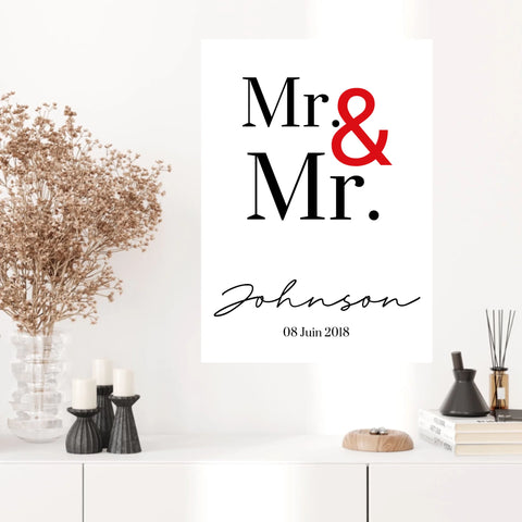 Tableau Couple Personnalisé Mr and Mr