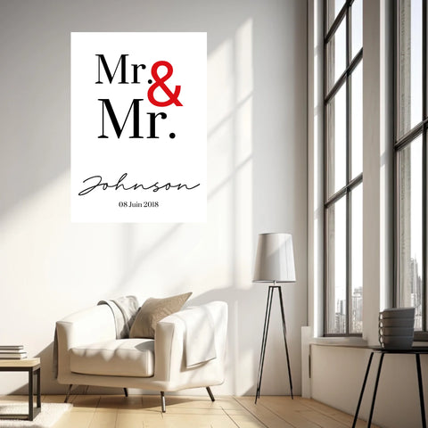 Tableau Couple Personnalisé Mr and Mr