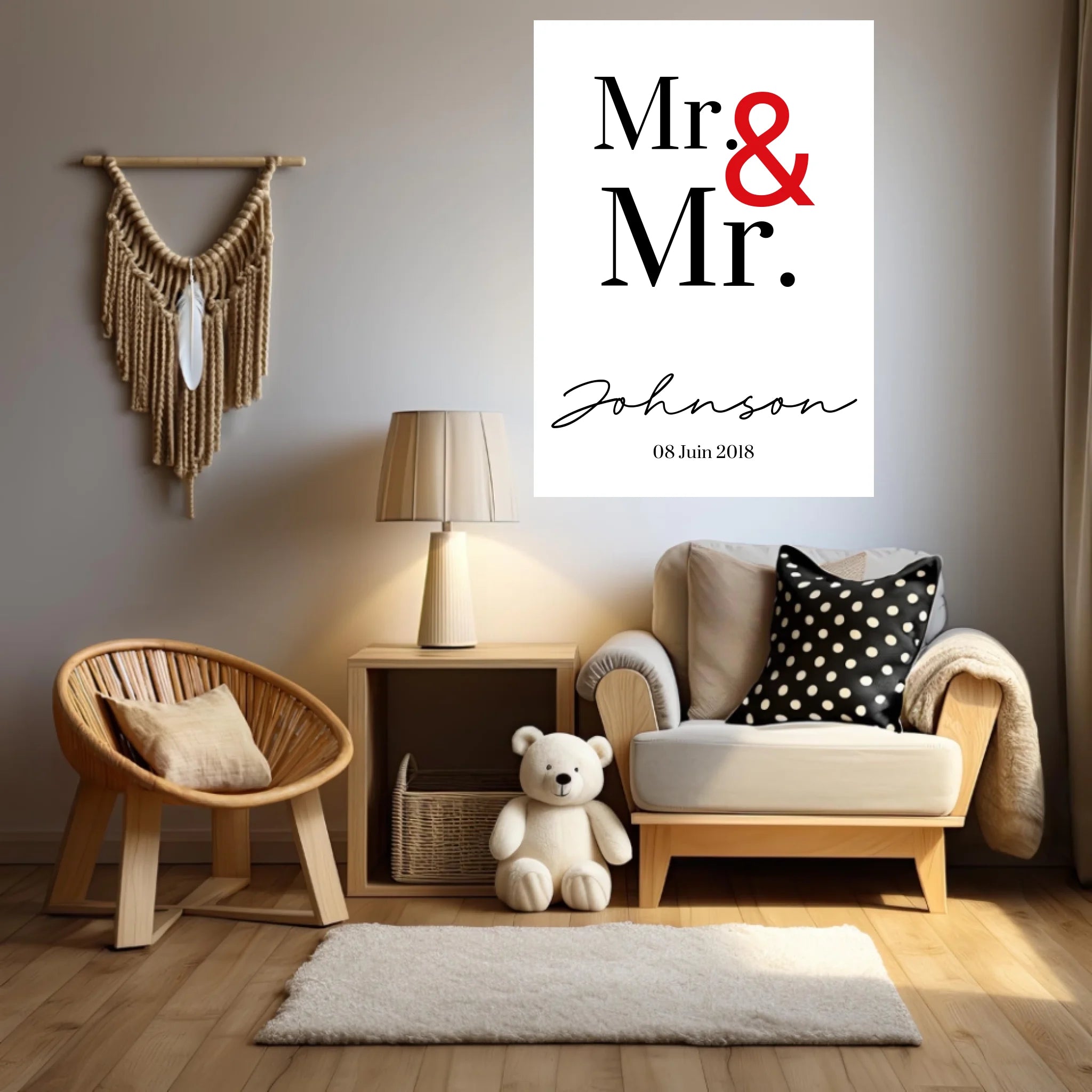 Tableau Couple Personnalisé Mr and Mr