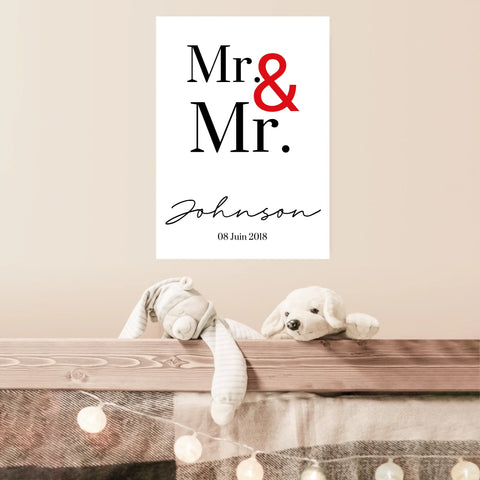 Tableau Couple Personnalisé Mr and Mr