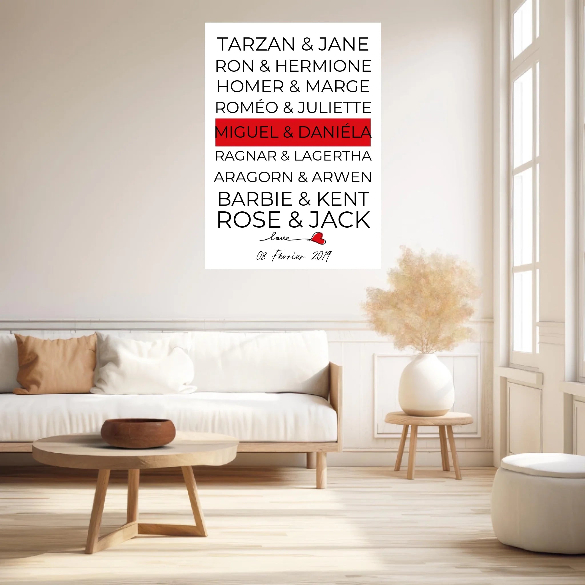 Tableau Couple Célèbre Personnalisé
