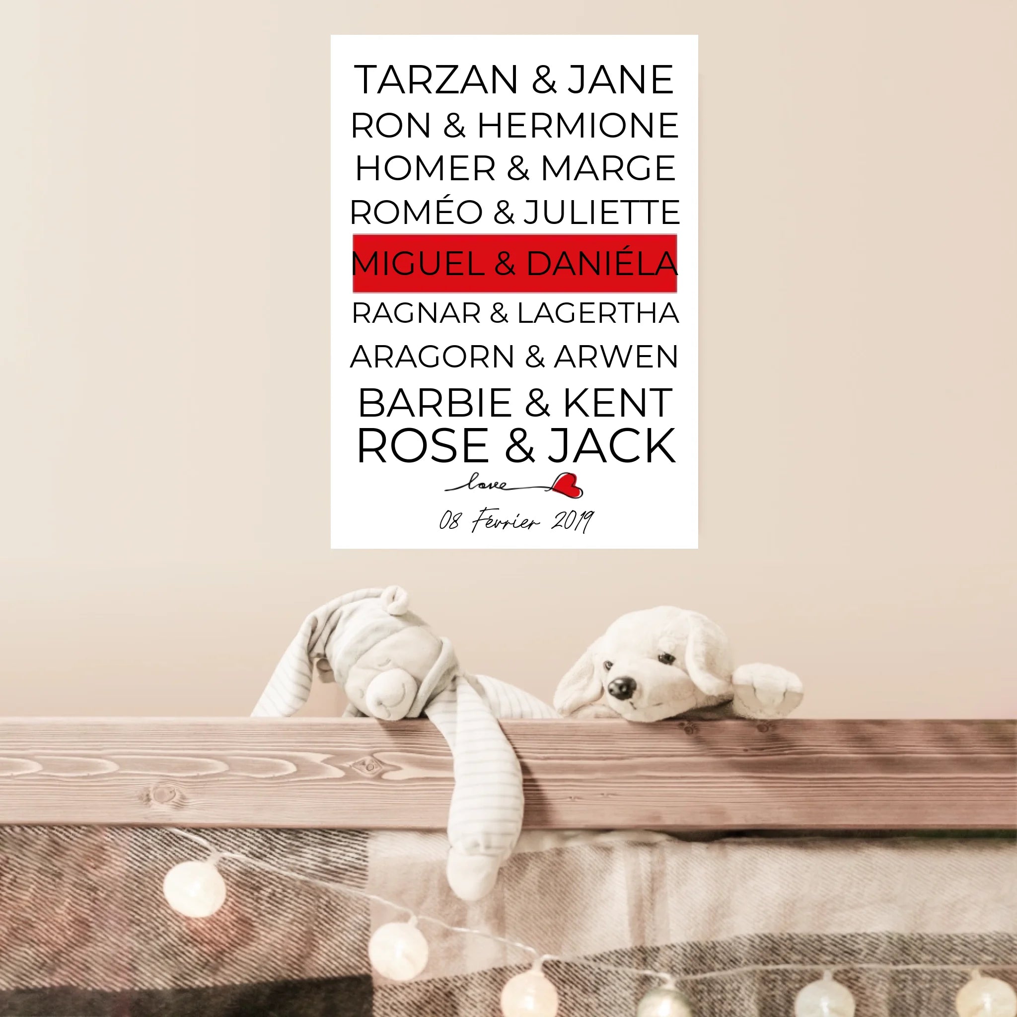 Tableau Couple Célèbre Personnalisé