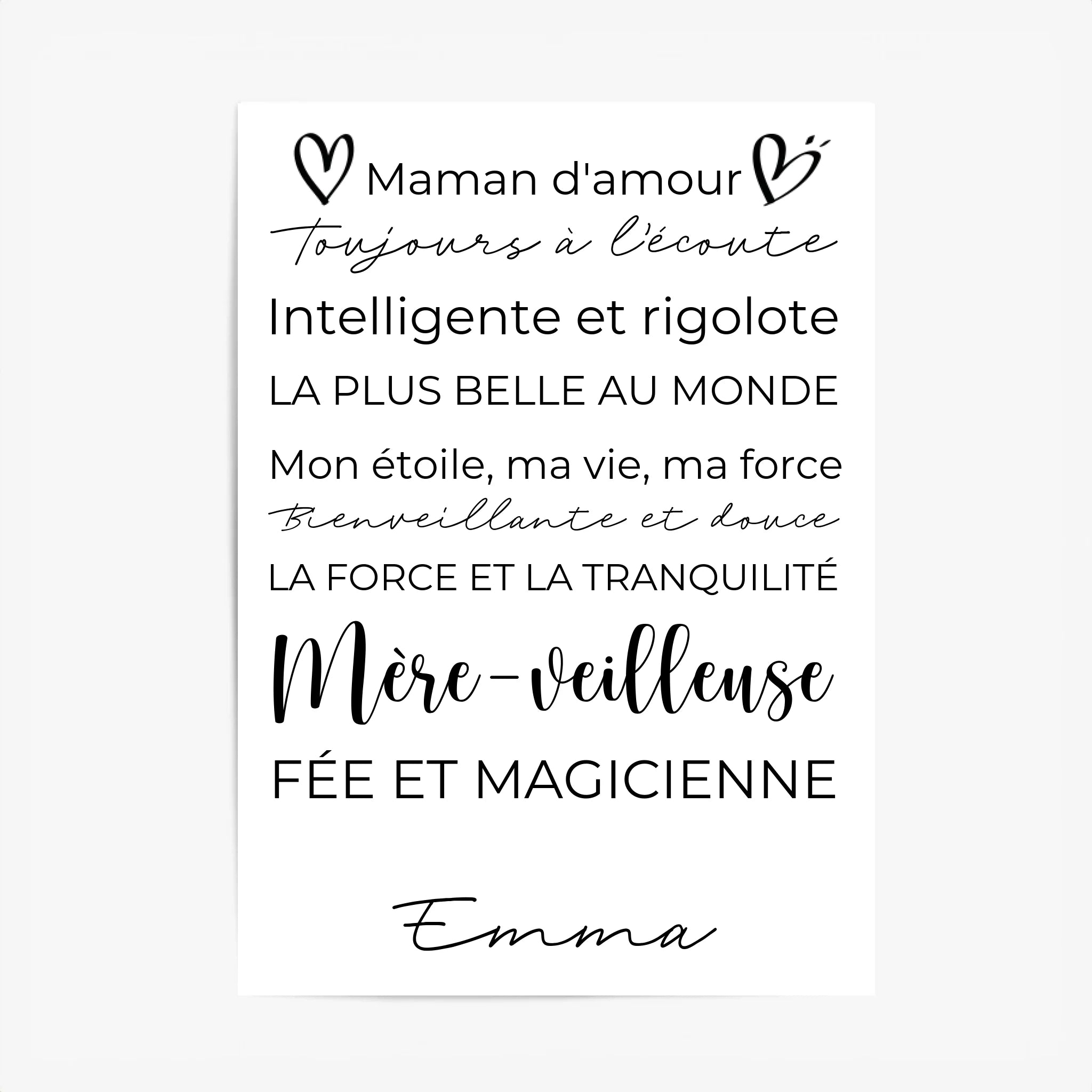 Tableau Famille Personnalisé Fête des Mères