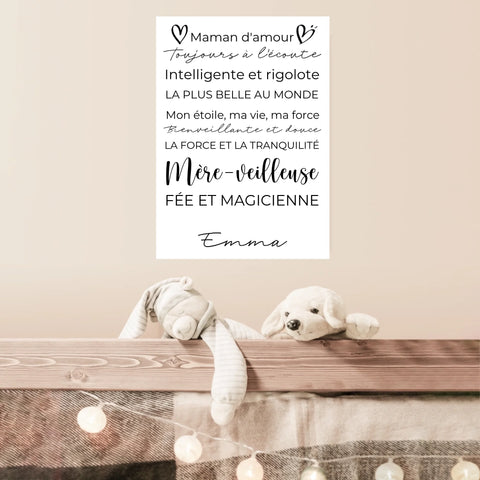 Tableau Famille Personnalisé Fête des Mères