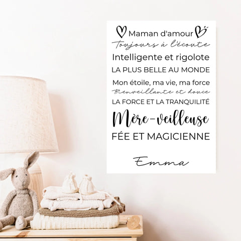 Tableau Famille Personnalisé Fête des Mères