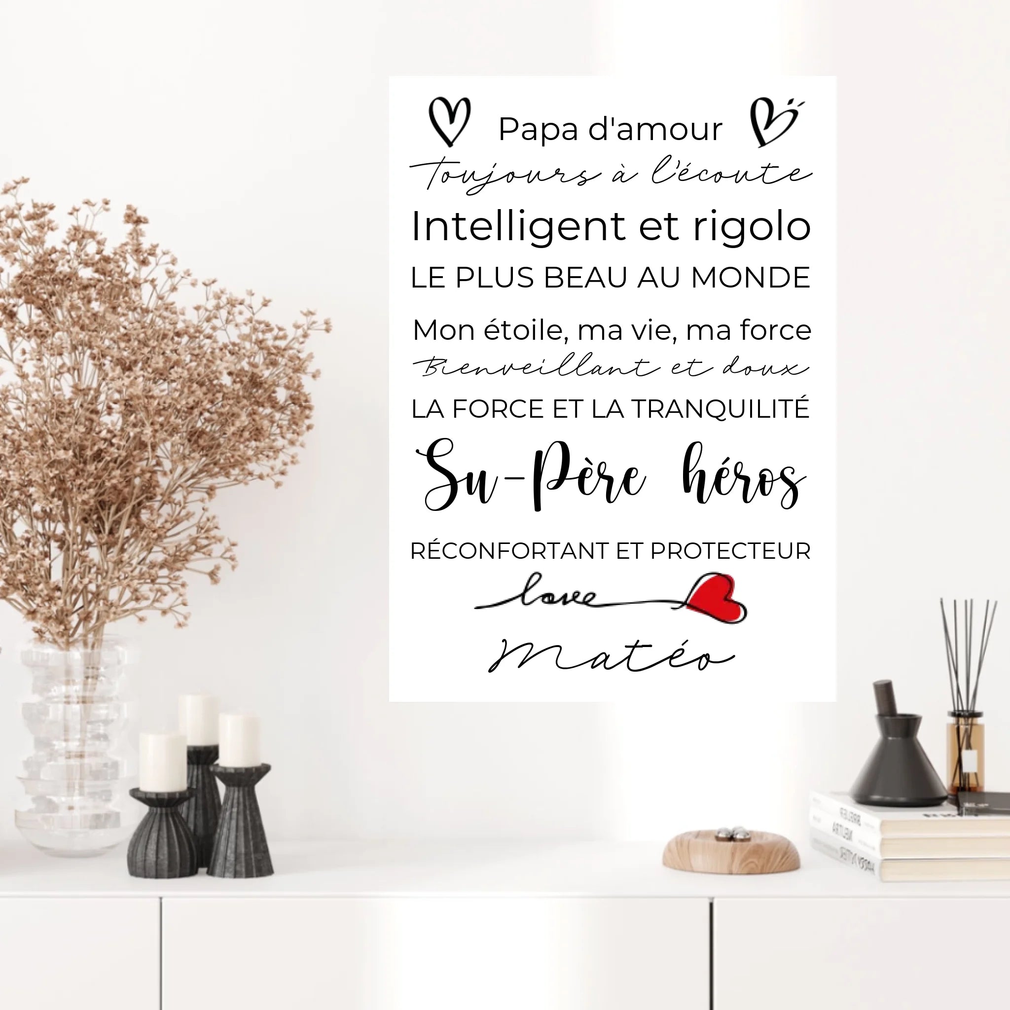 Tableau Famille Personnalisé Fête des Pères