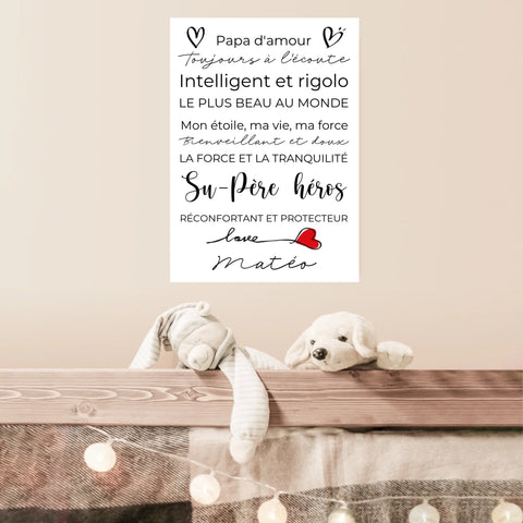 Tableau Famille Personnalisé Fête des Pères